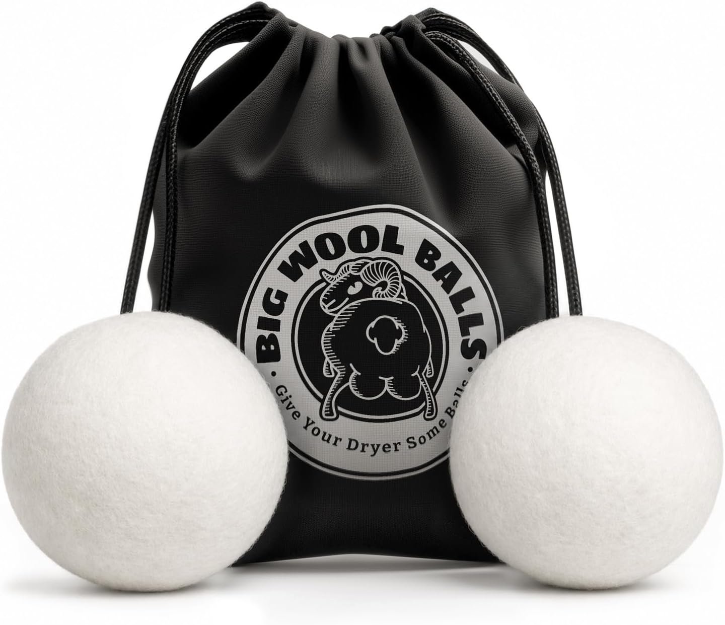 XXL 4in Wool Dryer Balls – Twice The Size of XL | 100% Organic New Zealand Wool | Shorten Drying Time | Reduce Static & Wrinkles Fast (by BigWoolBalls)