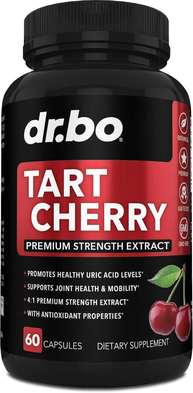 Tart Cherry Extract Capsules Supplement – Purge Uric Acid Flush Cleanse Antioxidant Pills for Rest Support – Tart Cherry Capsules Anthocyanin Supplements Ultra Pure Cherries Vitamins Concentrate Pill