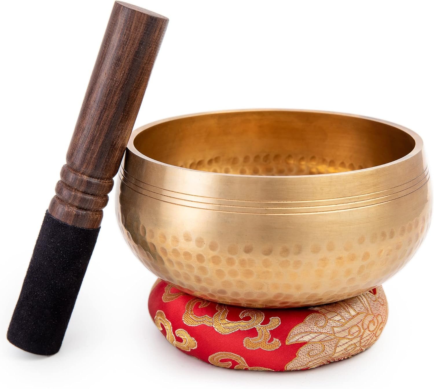 Tibetan Singing Bowl Set – Easy To Play for Beginners – Authentic Handcrafted Mindfulness Meditation Holistic Sound 7 Chakra Healing Gift by Himalayan Bazaar (6″)