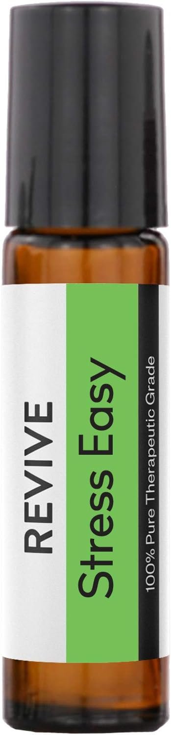 Stress Easy Roll-On by Revive Essential Oils – 100% Pure Therapeutic Grade, for Diffuser, Humidifier, Massage, Aromatherapy, Skin & Hair Care