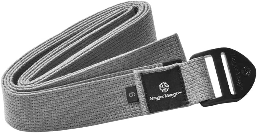 Hugger Mugger Cinch Cotton Yoga Strap – Super Strong Cotton, Quiet Cinch-Style Buckle, Long Length Great for Taller People