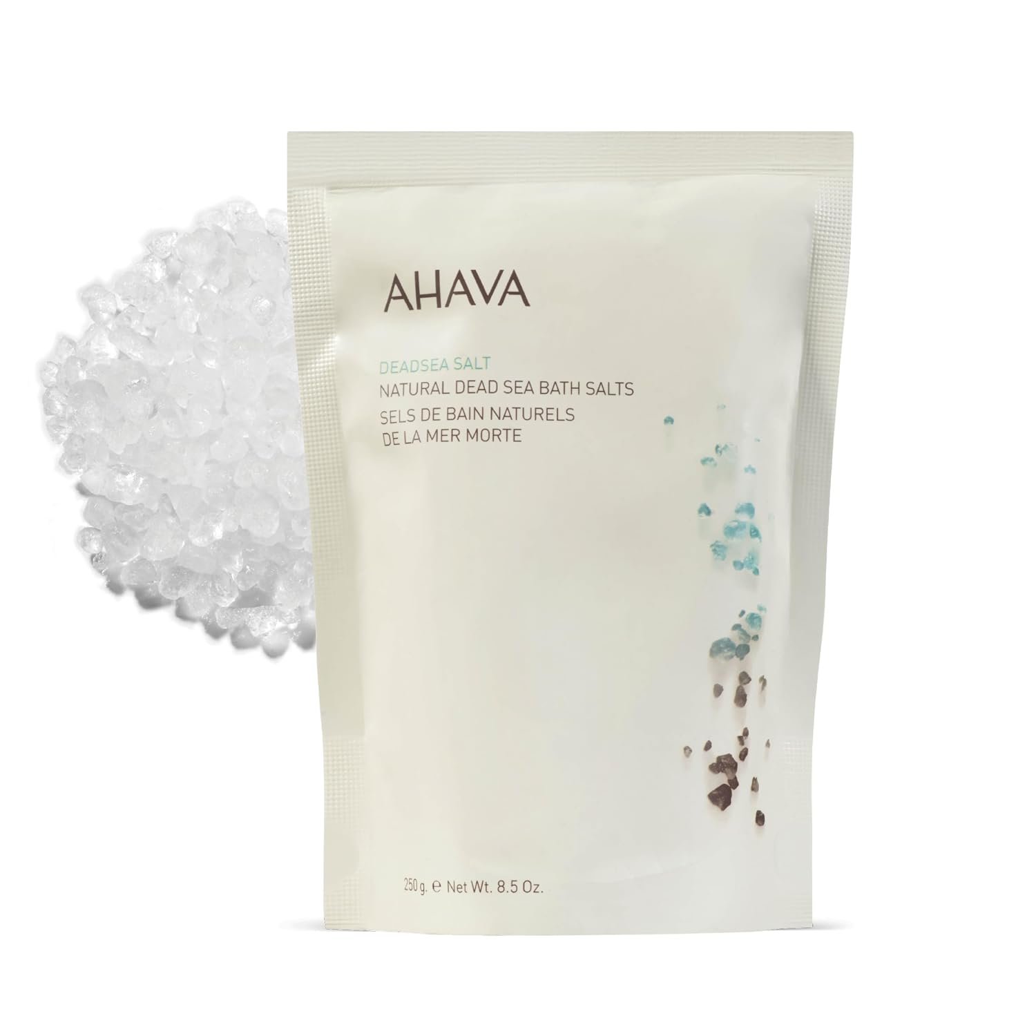 AHAVA Dead Sea Mineral Bath Salt- Intense Relaxation for Body & Mind, Elevates Moisture, Softens & Eases Sore Muscles, Enriched by Exclusive Dead Sea Salt & Osmoter, 8.5 Oz.