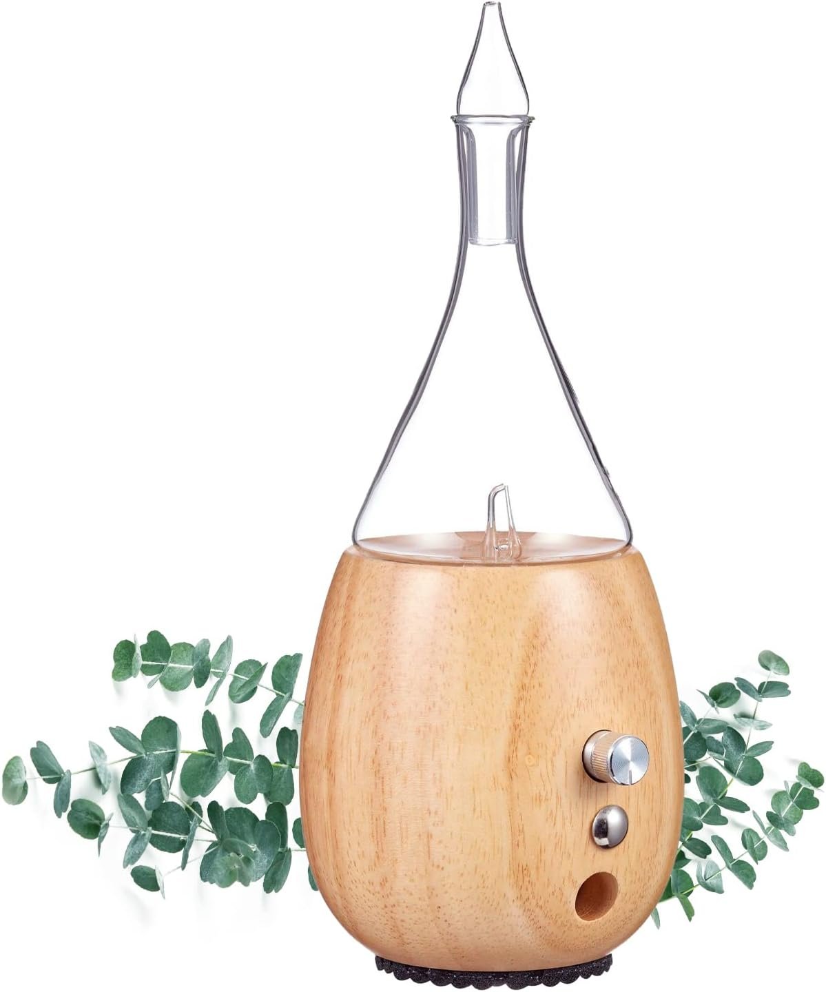 Raindrop 2.0 Aromatherapy Diffuser for Essential Oil, Waterless Glass Nebulizer w/Auto-Off Switch, BPA Free – Lightwood