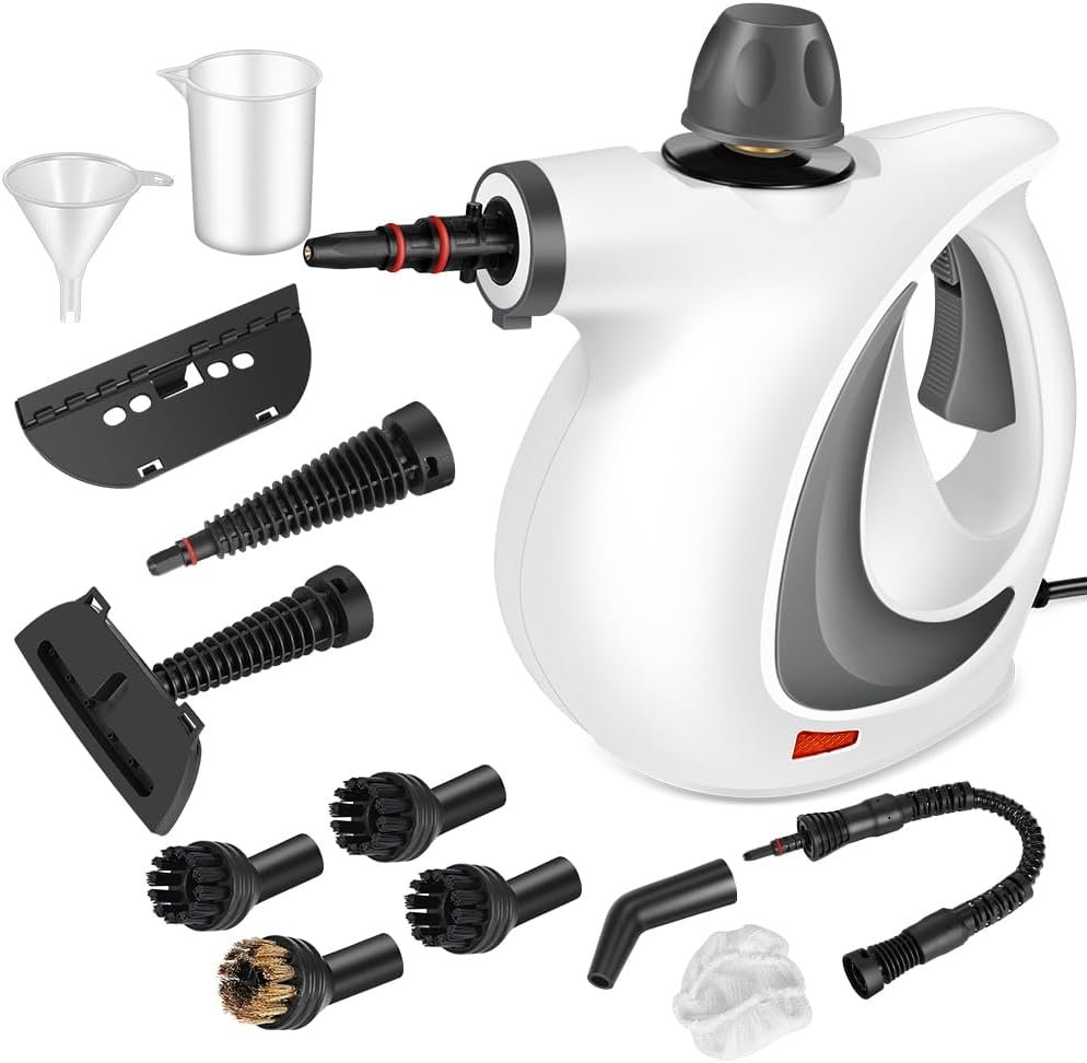 Handheld Steam Cleaner, Pressurized Hot Steam with 12 Accessories for Home