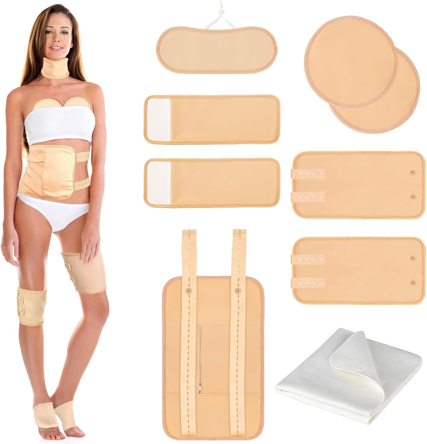 9 Pcs Castor Oil Pack Wrap Organic Cotton for Hot/Cold