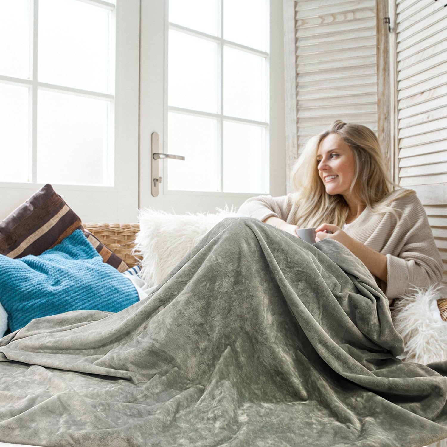 Faraday Fabric Belly Blanket Pregnancy EM Radtion Protection Blanket for Pregnant Women, Children (59.8×54.3 inch)