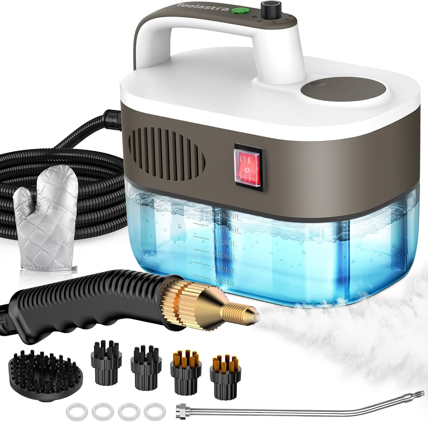 Steam Cleaner 10s Rapid Heating, Chemical-Free Handheld Steamer for Home – 1.2L Tank, 6 Adjustable Levels, Portable Steamer for Car, Grout, Tile, Kitchen