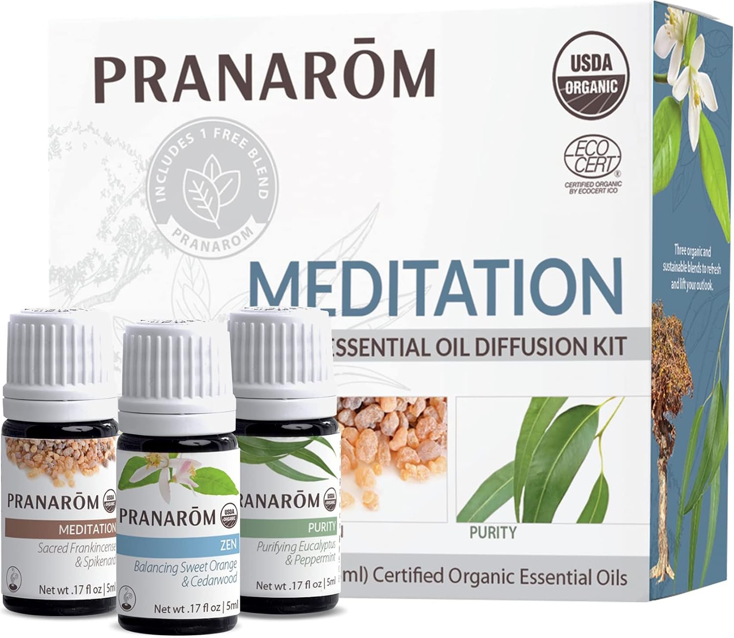 Pranarom Meditation Diffusion Essential Oil Kit 3 x 5 ml