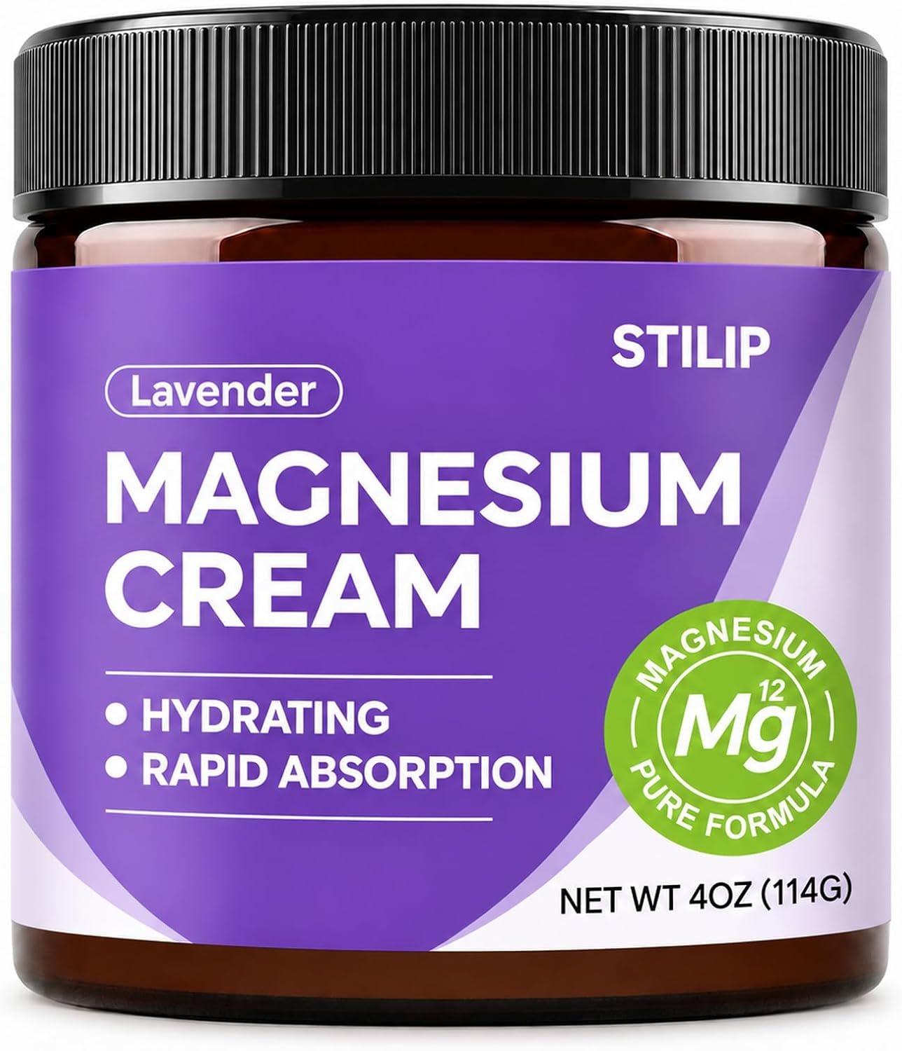 STILIP Natural Topical Magnesium Cream – Magnesium Lotion for Nighttime Skin Care, Lightweight Moisturizing Body Cream for Deep Hydration-Lavender