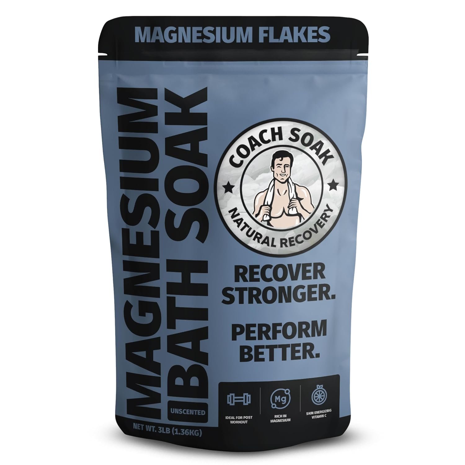Coach Soak Magnesium Bath Soak – 3 lb, Unscented Bath Salts
