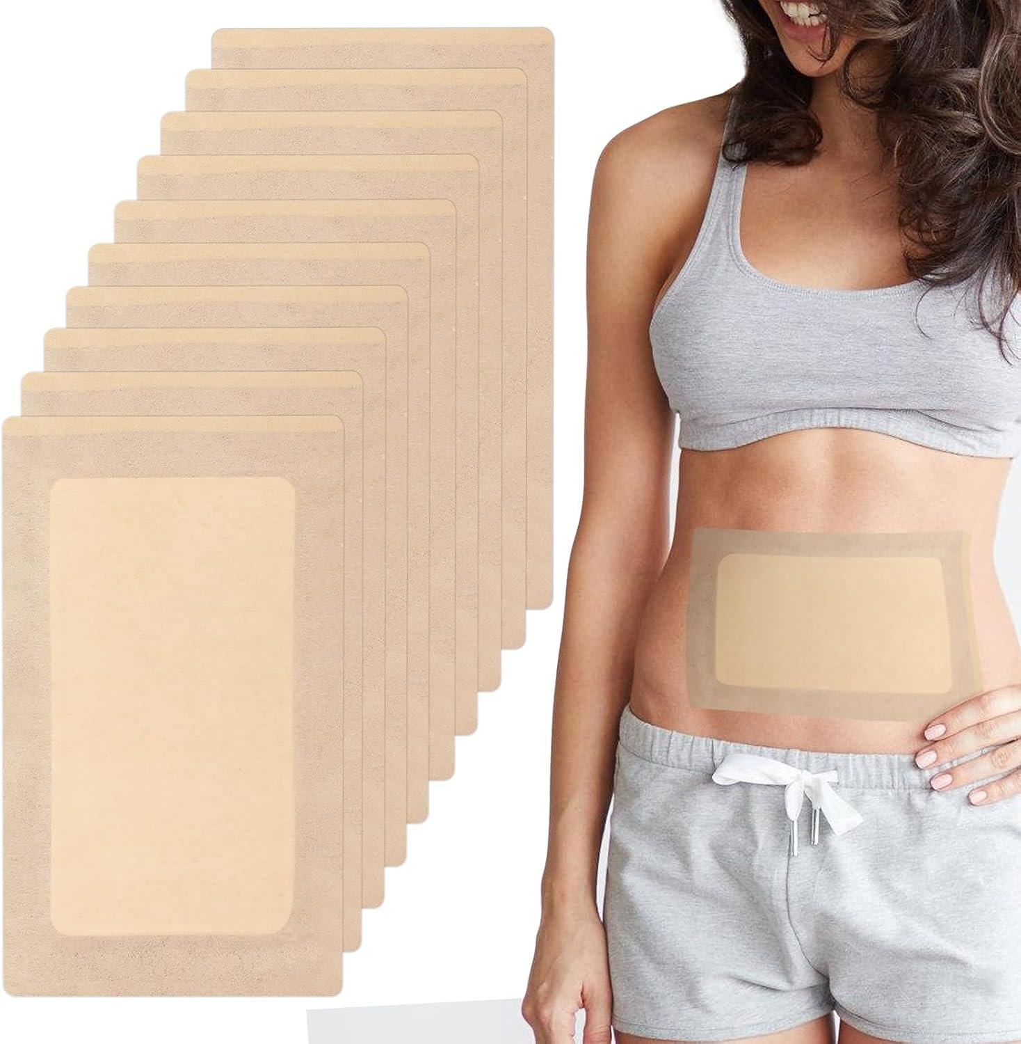 XL Disposable Castor Oil Patches 10 Pack Self-Adhesive Leak-Proof