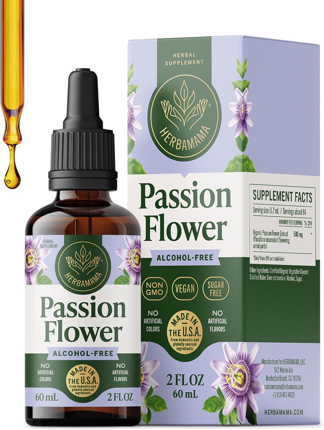 HERBAMAMA Passion Flower Extract – Sleep & Cortisol Support