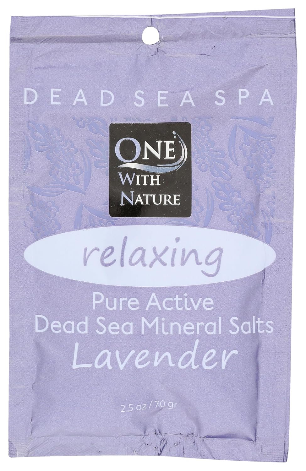 One With Nature Relaxing Lavender Dead Sea Bath Salt Packet, 2.5 OZ