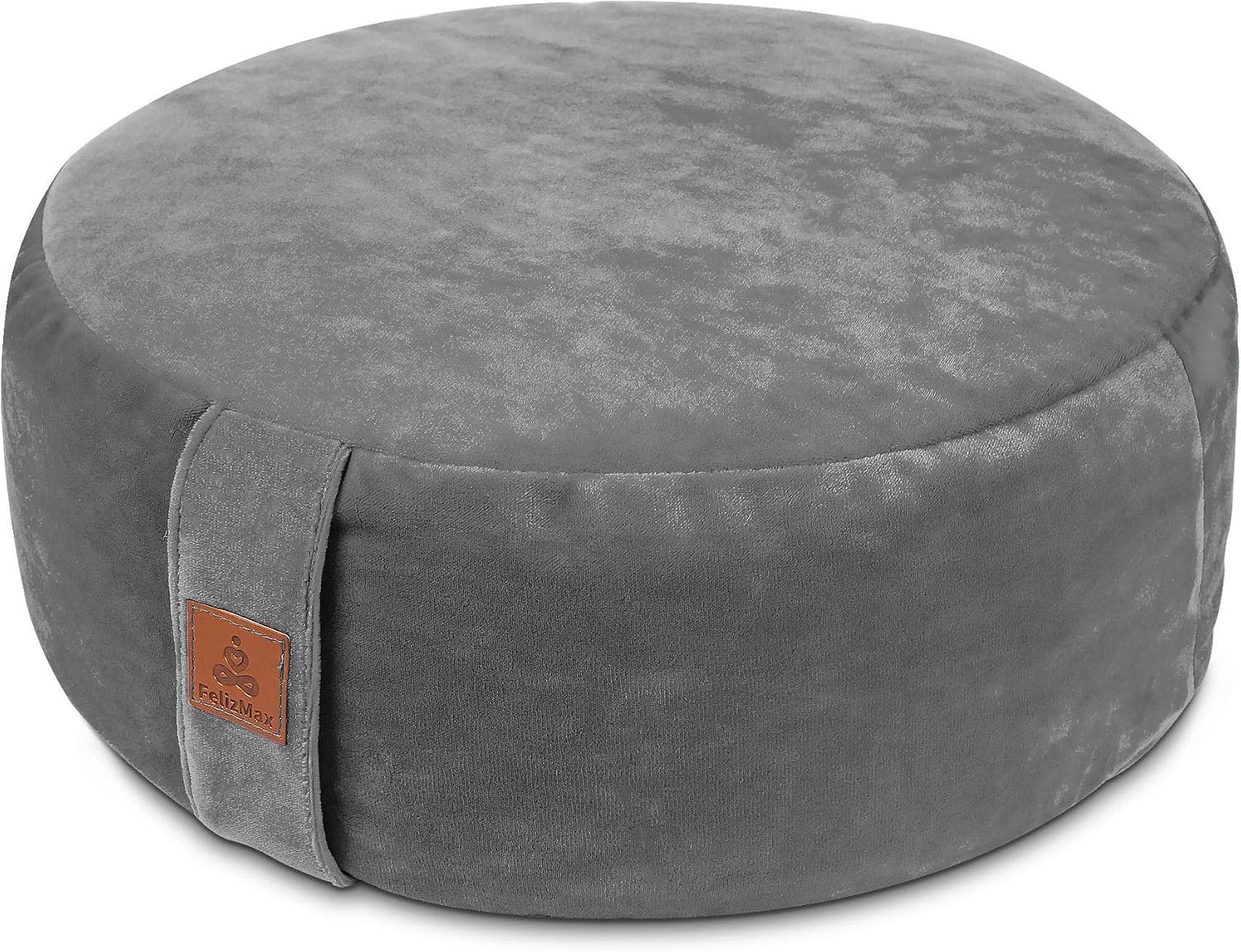 Round Velvet Meditation Pillow D=13″/16″ H=5.5″ Yoga Bolster Floor Pouf Zafu Buckwheat Meditation Cushion for Sitting on Floor,Removable Organic Cotton Cover Kneeling Pillow