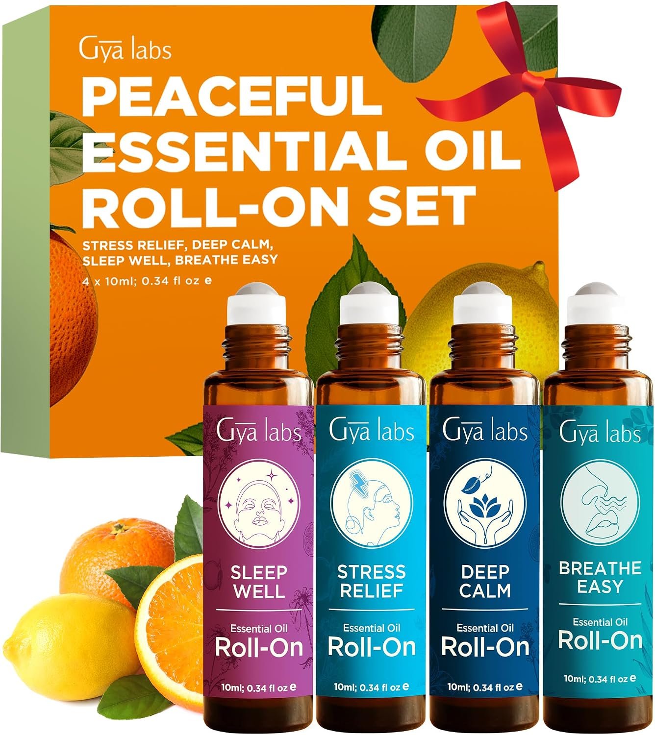 Essential Oil Roll On Set, 4 Pre-Diluted Blends – Sleep & Calm