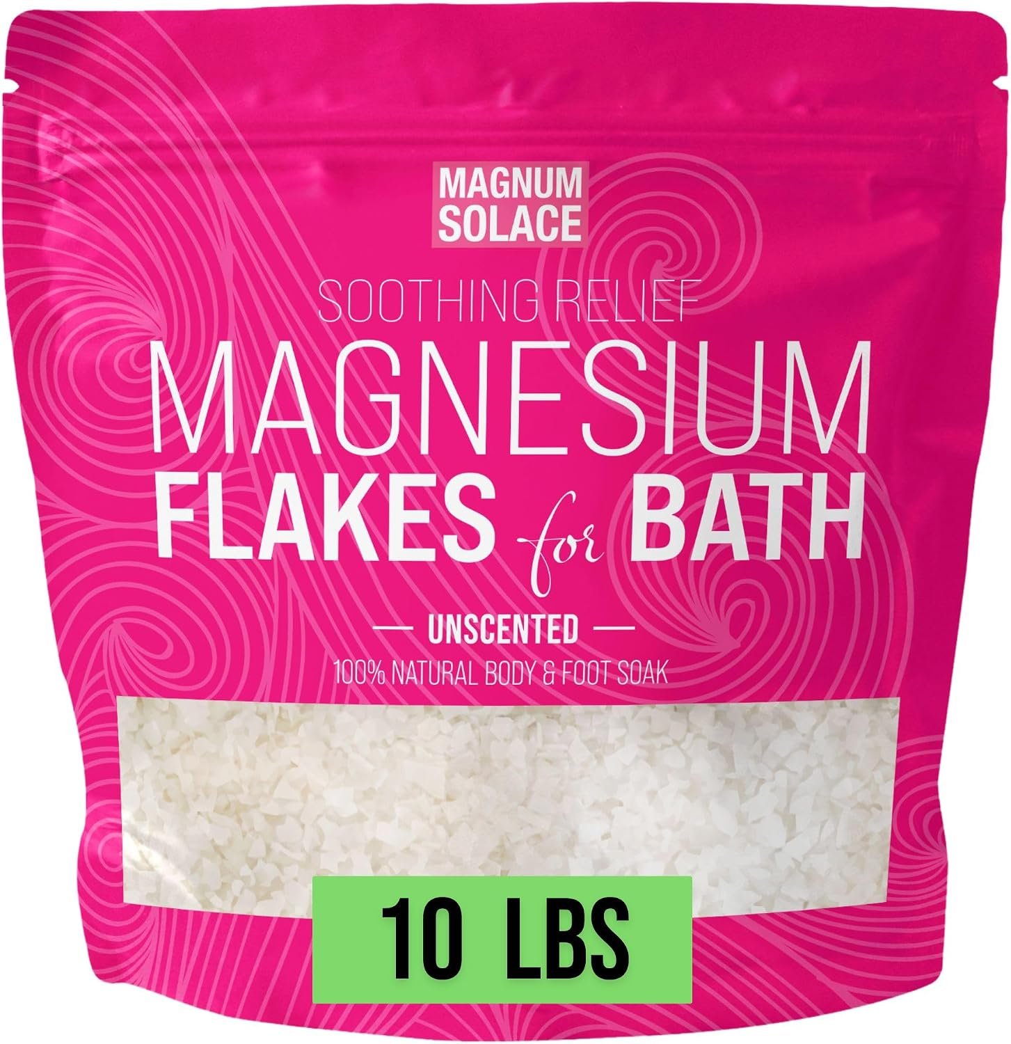 Magnesium Flakes for Bath – Magnesium Chloride Flakes Organic Pure – Unscented, 10 LBS