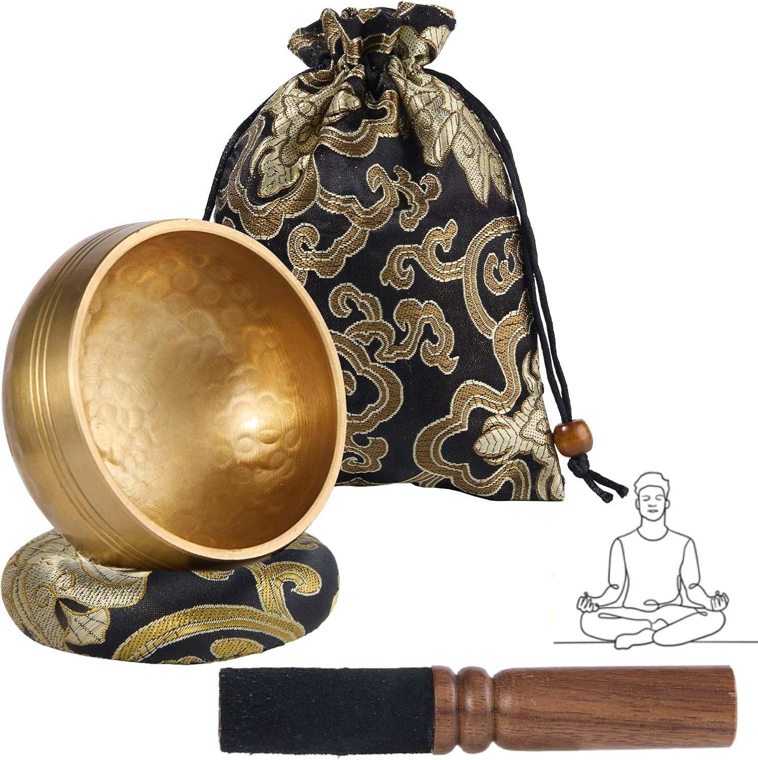 Tibetan Singing Bowl Set 3.15 Inch Copper Sound Bath Bowl