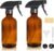 LANBEAUTIFY 8oz Amber Glass Spray Bottles – 2 Pack Empty Refillable Bottles for Cleaning, Hair Care, Essential Oils, Plants – Includes Durable Nozzle, Labels, Funnel & Dropper, Handheld Size