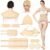Castor Oil Pack Wrap, 9Pcs Reusable Castor Oil Wrap Set Organic Cotton for Shoulder Neck Stomach Chest Knees and Feet, Overnight Hair Wrap for Sleep Hair Cap with Leak-Resistant Adjustable Design