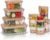 8 Pcs Glass Containers Set, Glass Food Containers with Overnight Oats Jars