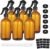 OMISTAR 6 Pcs 16 oz Amber Glass Spray Bottles for Cleaning – Empty Glass Spray Bottle Set with Labels and Pen, Refillable Container for Essential Oils, Trigger Sprayer, Adjustable Nozzl, Leakproof
