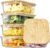 Vtopmart 5 Pack Glass Food Storage Containers with Bamboo Lids, 35oz