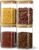 D2scrma 37oz/1.2Qt/1100ml Square Glass Storage Containers with Lids 4-Pack