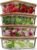Verel Glass Food Storage Containers with Bamboo Lids (4 Pack, 36 Ounce) Eco Friendly Meal Prep Containers Airtight – Plastic Free, BPA Free