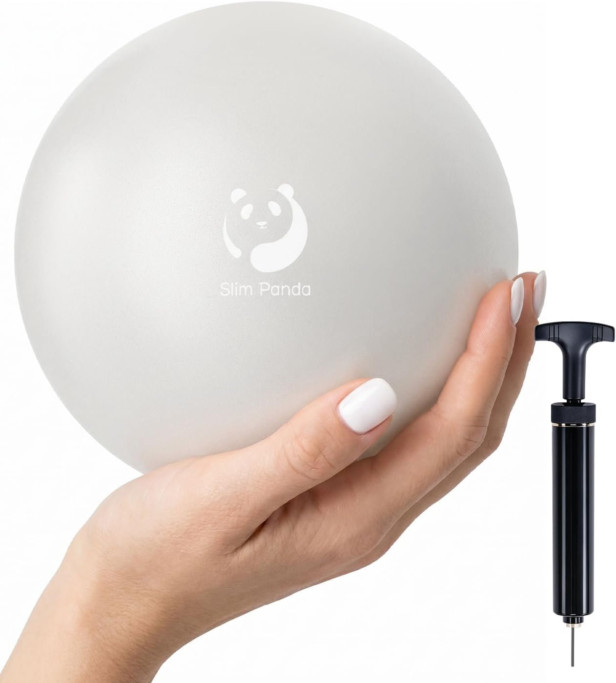 Slim Panda 6 Inch Mini Pilates Ball – Micro-Therapy Barre Ball with Needle Valve & Hand Pump – Physical Therapy Grade Anti-Burst Core Ball for Pelvic Floor, Yoga & Home Gym