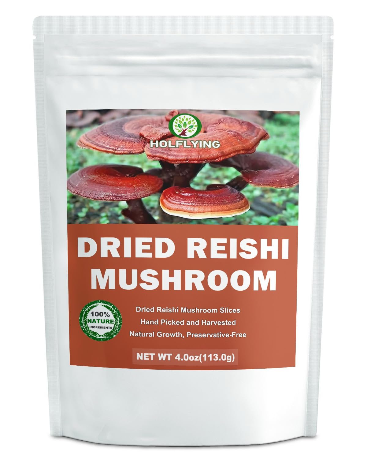 Dried Whole Reishi Mushroom – 2.8 oz, All-Natural Reishi Mushrooms for Cooking, Soup, Tea and Vegan Recipes, No Additives, No GMO