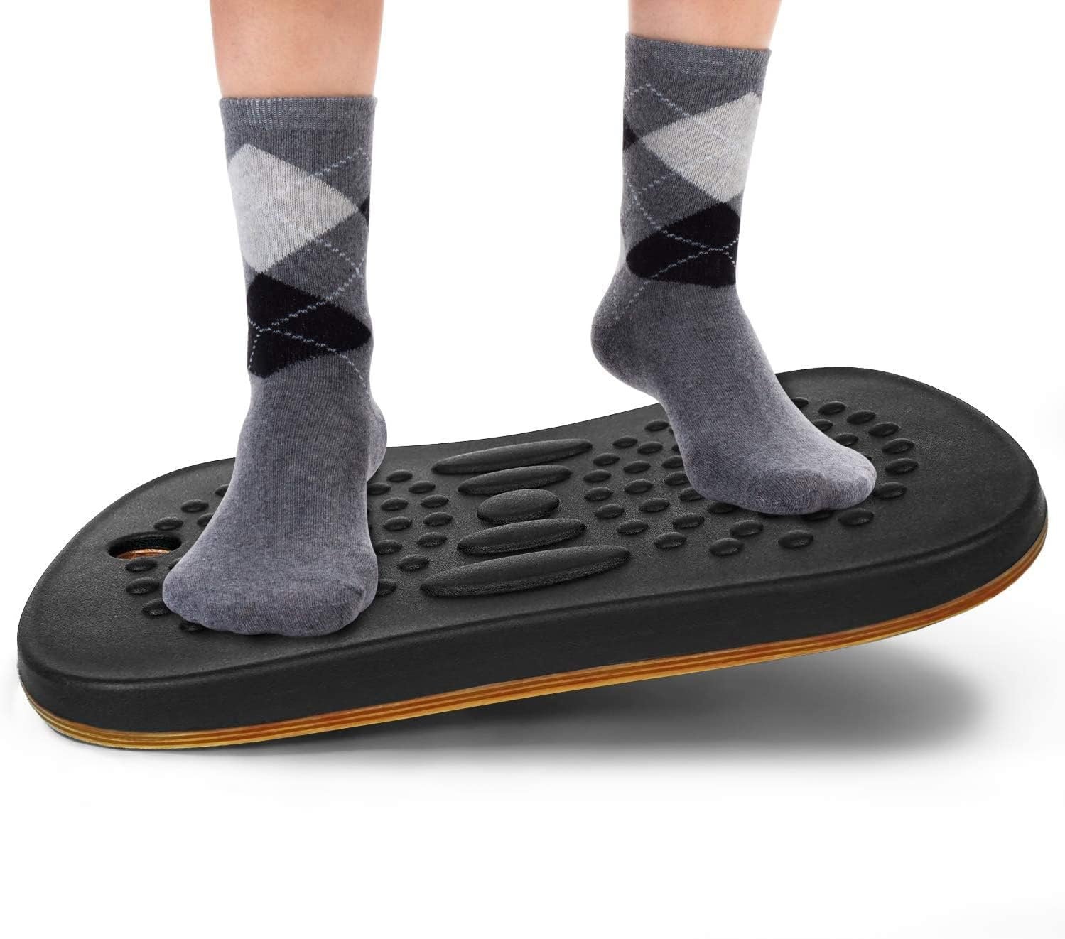 Yes4All Wobble Balance Board for Standing Desk/Anti-Fatigue Office Foam Pad – Standing Desk Mats, Rocker Board, Office Accessories, Wobble Board With Massage Ball