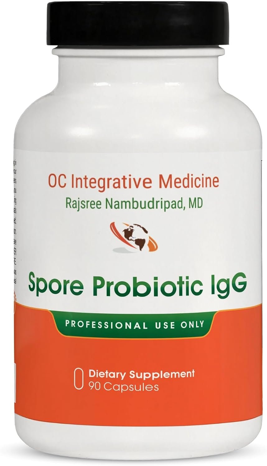 Spore Probiotic IgG by Dr. Rajsree, MD | Spore-Based Probiotic & IgG for Gut Barrier & Immune Support | 3 Bacillus Strains + Bovine Immunoglobulins | 90 Capsules