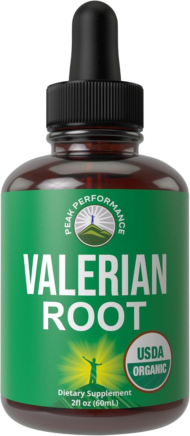 USDA Organic Valerian Root Liquid Drops Supplement. Vegan Extract Tincture