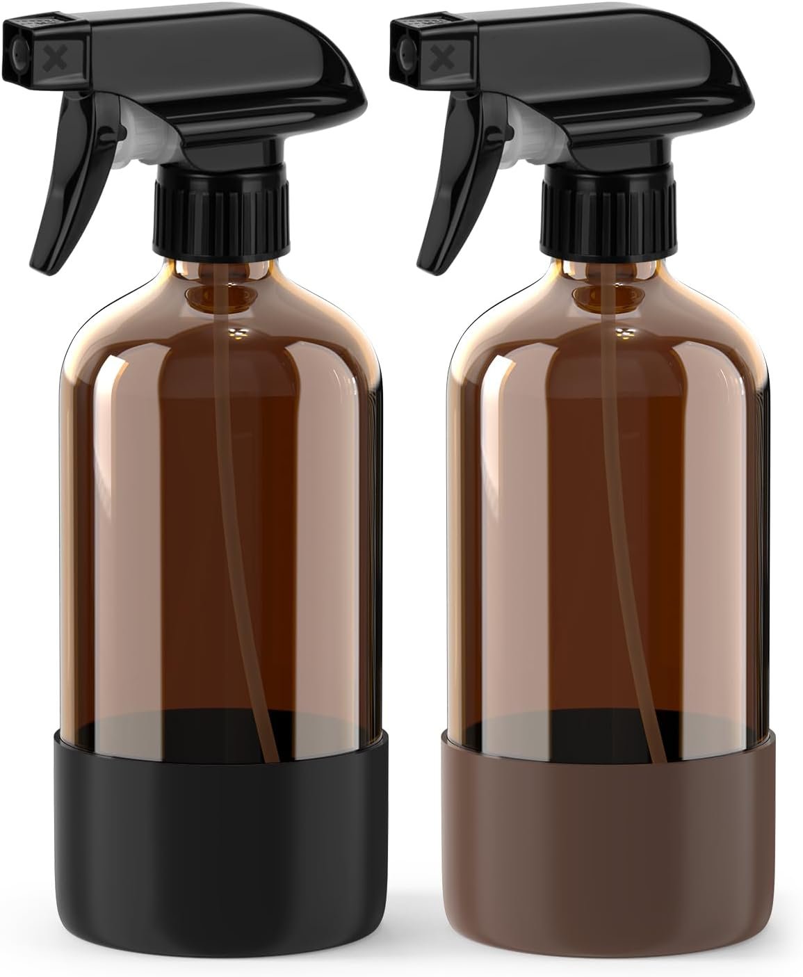Amber Glass Spray Bottles – 2 Pack 16 oz Spray Bottles for Cleaning, Hair