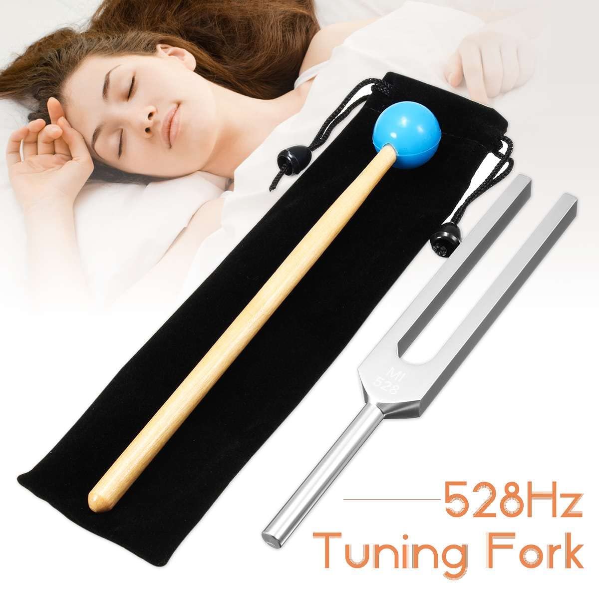528 hz Tuning Fork Medical with Taylor Percussion Hammer Mallet, Non-Magnetic Aluminum Alloy Tuning Forks for Sound Healing Therapy, DNA Repair, Violin/Guitar/Piano Tune