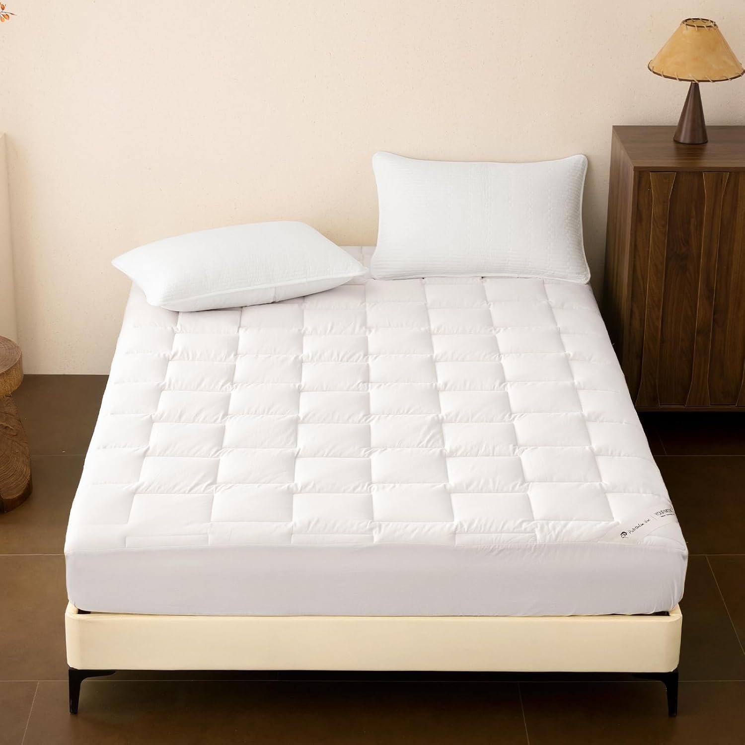 YOUR MOON Wool Mattress Pad Queen,51% Australian Wool, 200GSM-White