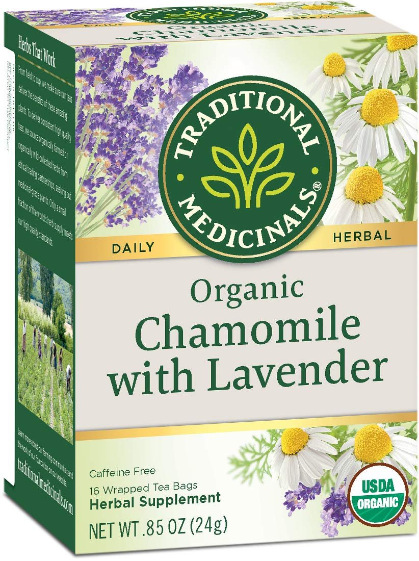 Traditional Medicinals Organic Chamomile with Lavender Herbal Tea, 16 ct