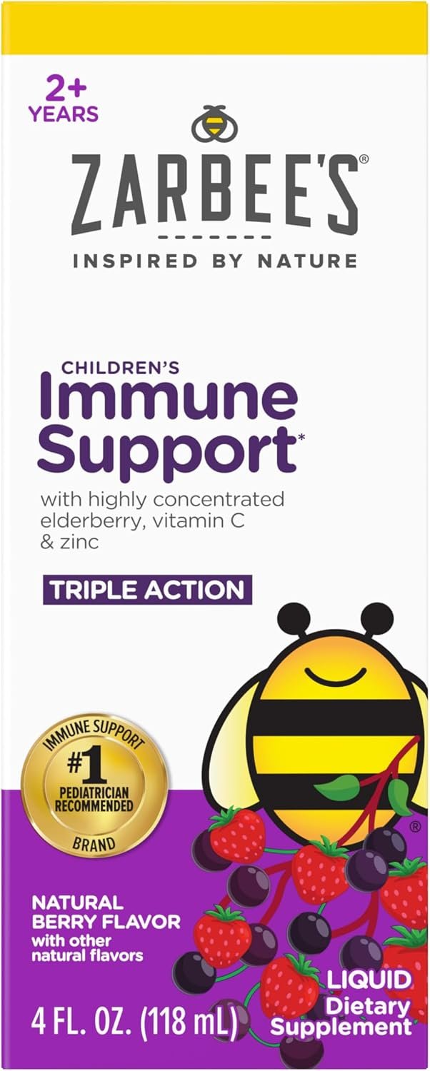 Zarbee’s Kids Triple Action Elderberry Immune Support Syrup, 4 fl oz