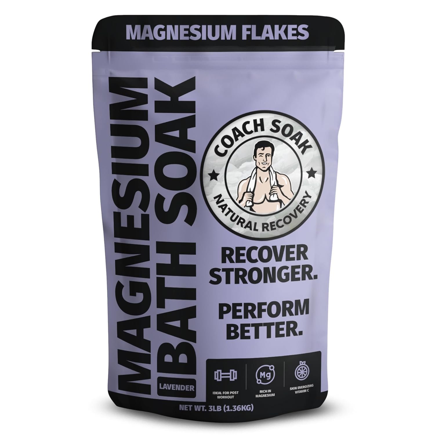Coach Soak Magnesium Bath Soak – 3 lb, Calming Lavender Bath Salts