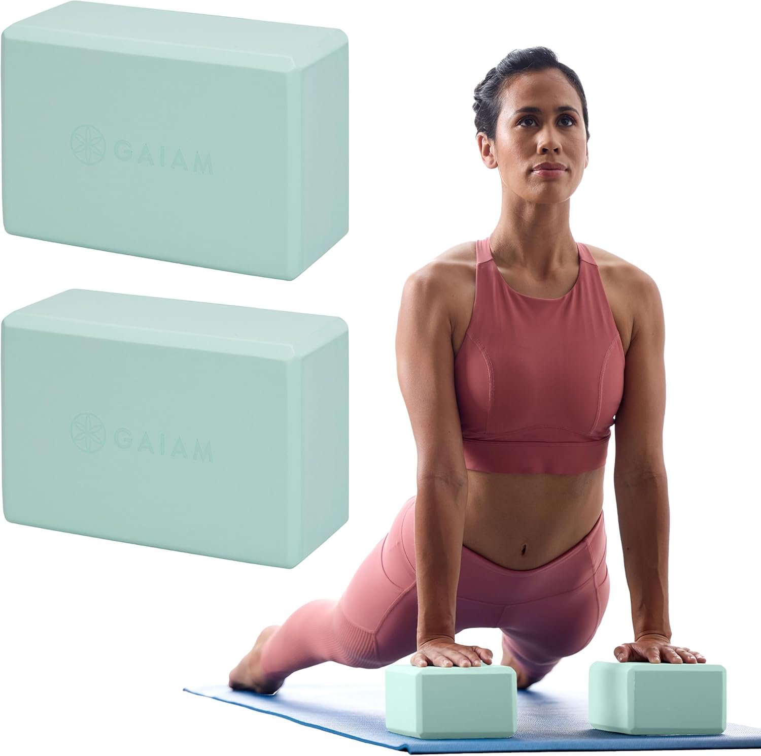 Gaiam Yoga Block – Supportive Latex-Free Eva Foam – Soft Non-Slip Surface with Beveled Edges for Yoga, Pilates, Meditation