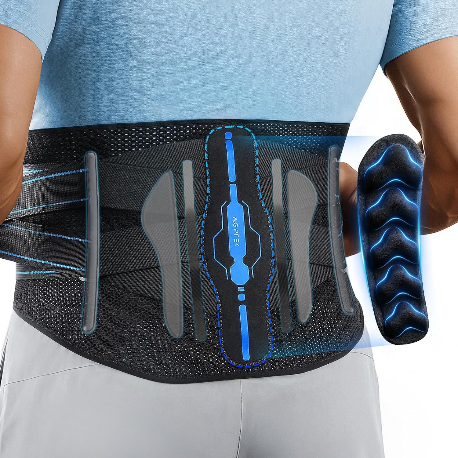 AGPTEK Back Brace for Lower Back Pain, Breathable Air Mesh Support Belt M