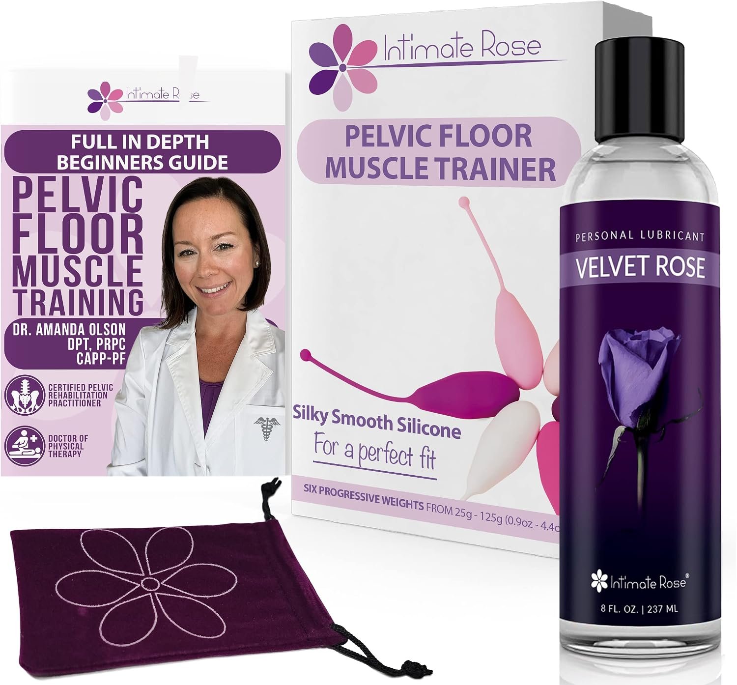 Kegel Exercise Weights – Set of 6 Premium Silicone Vaginal Kegel Balls – Includes One Bottle of Personal Lubricant – Doctor Recommended for Bladder Control & Pelvic Floor Exercises