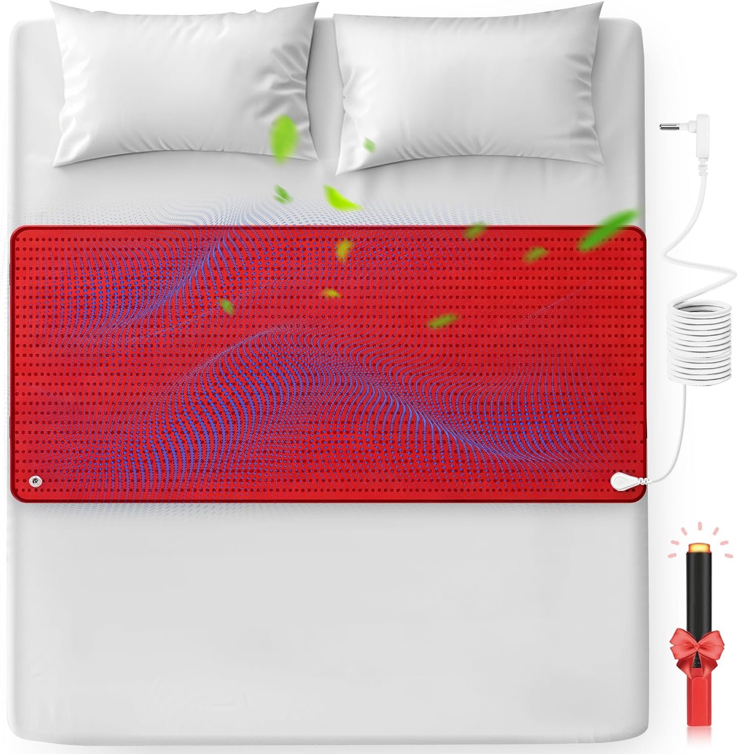 FENBAS Grounding Mat for Bed, Enjoy The Grounding Effect Indoors, for Better Sleep, Pain and Stress Relief, PU Grounding Mat Set Comes with Grounding Cord and Test Pen 27”×60” (Queen)