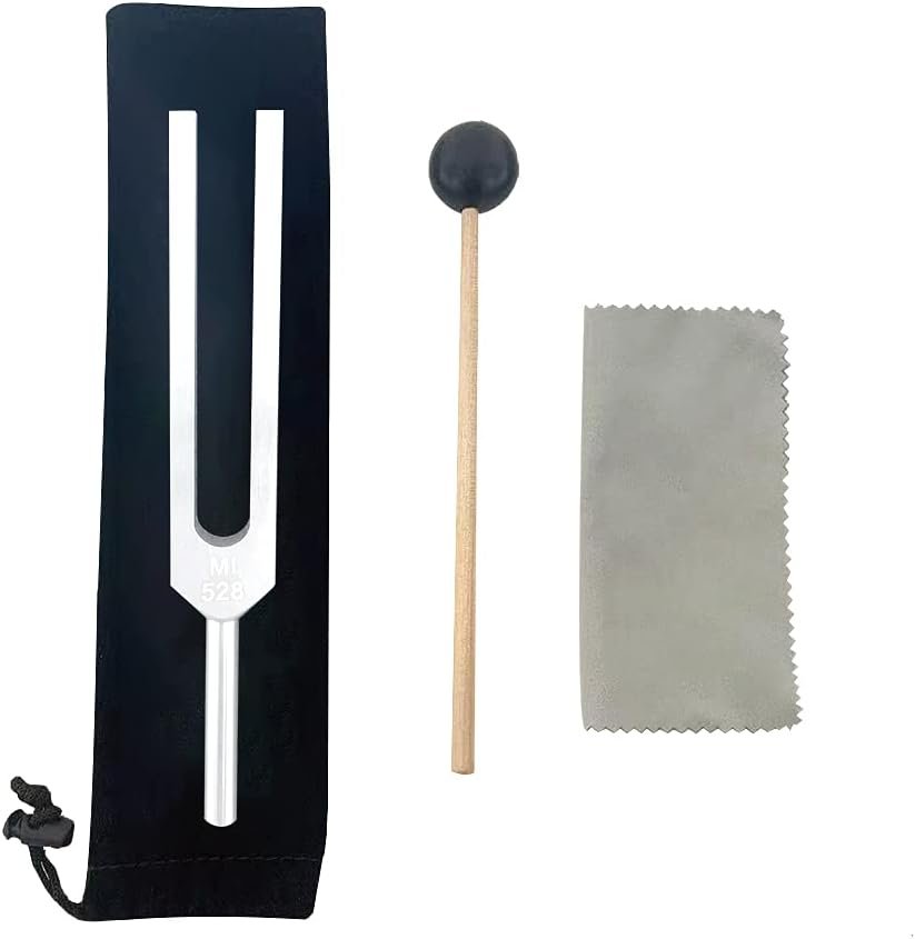 LeSage 528 Hz Tuning Fork with Reflex Hammer for Healing Chakra Set