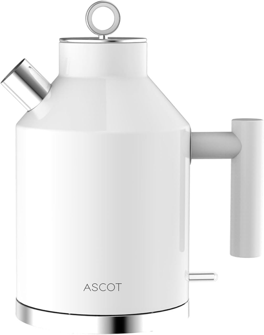 ASCOT 1.5L Electric Kettle, Stainless Steel Interior Boiler, 1500W, White