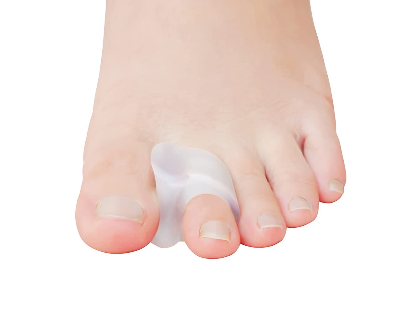 Pack of 12 Gel Toe Separator, (1/4″ Thick) Big Toe Spacers, Single Loop Toe Spreader for Bunions, Overlapping Toe, Corrector and Spacer (Clear)