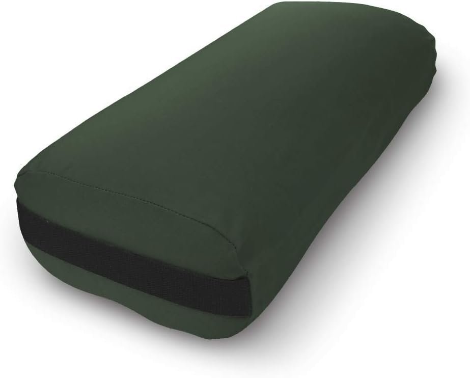 Bean Products Cotton Batting Yoga Bolster – Studio Grade Round or Rectangular Restorative Yoga Pillow for Pilates and Yin Practice – Soft Yet Firm Support with Cotton Cover – Made in The USA