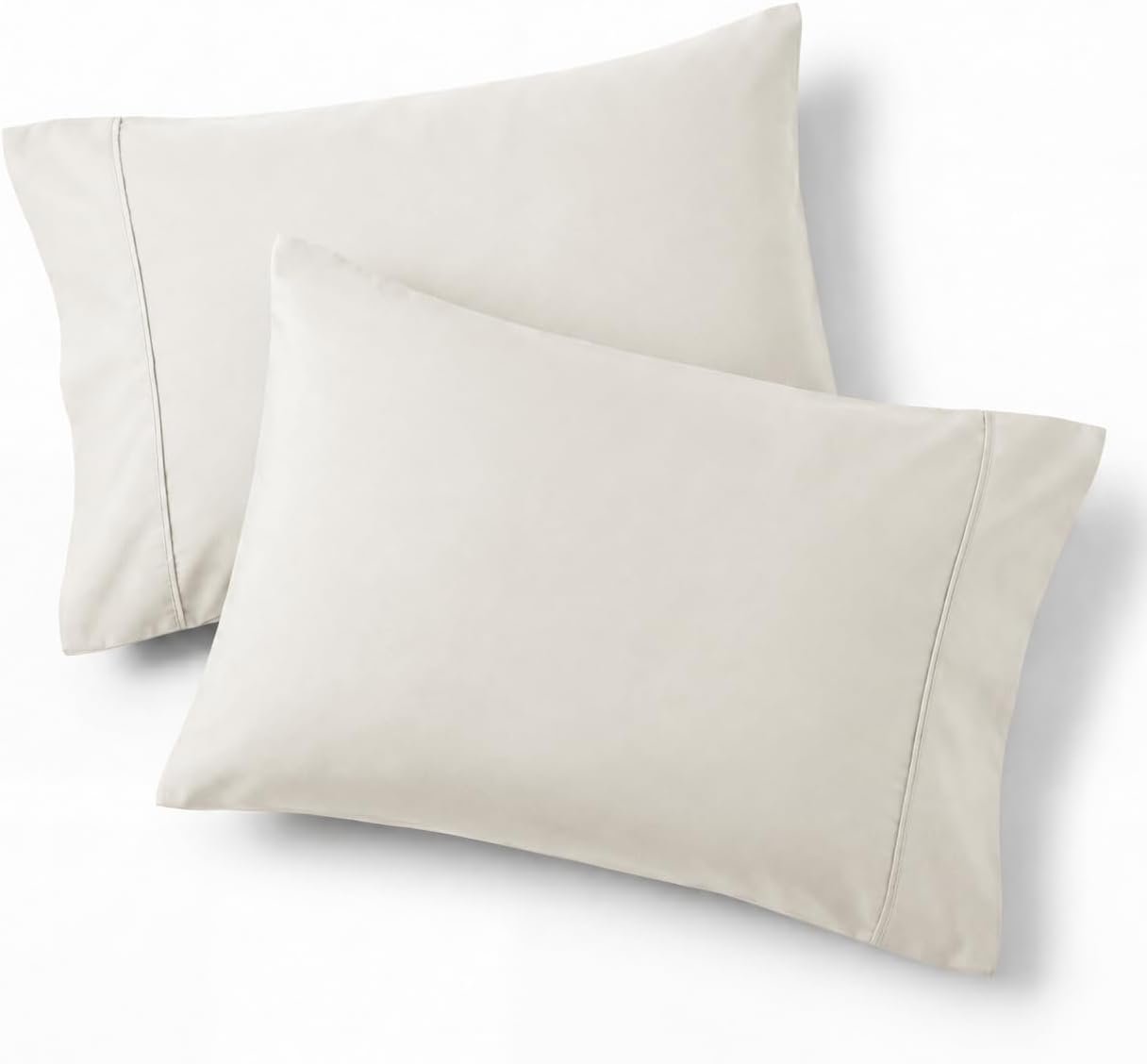 Bedsure Pillow Cases Standard Size Set of 2 – Brushed Microfiber Pillowcases, Super Soft Pillowcase, Pillow Sham Covers with Envelope Closure, Wrinkle, Fade Resistant, Linen, 20×26 Inches