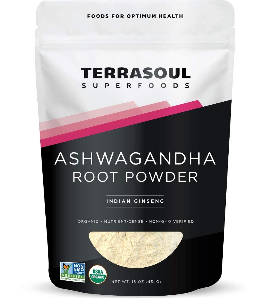 Terrasoul Superfoods Organic Ashwagandha Root Powder, 1 Lb – Stress Adaptogen | May Improve Sleep | Lab-Tested for Quality