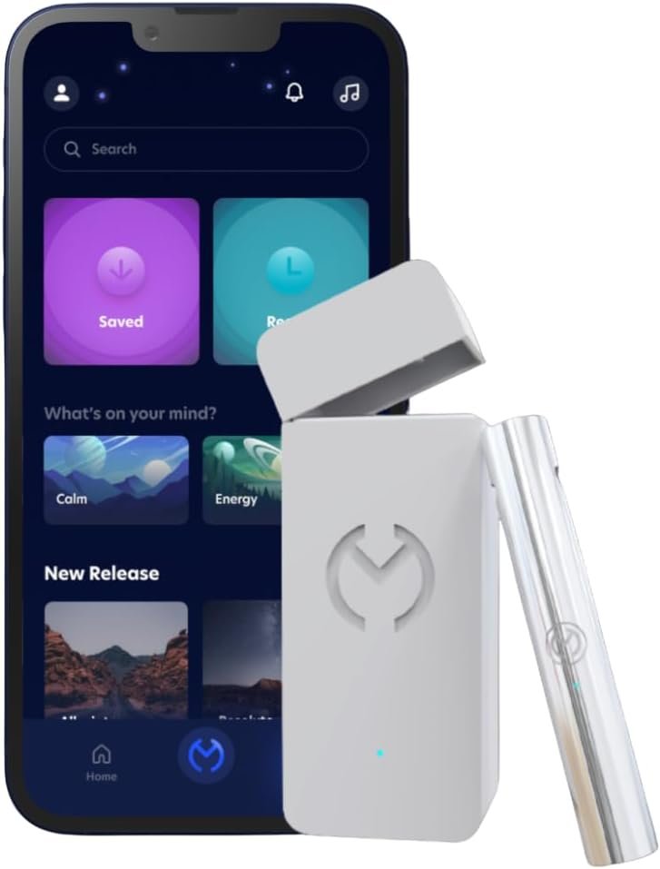 Moksha O₁ Gamified Stress & Anxiety Relief | Smart Meditation Device for Relaxation and Sleep | Interactive Breathwork & Biofeedback Tool | iOS Only (Moon)